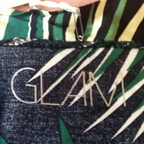 GLAM kimono one size fits most , black green,and white tropical leaves print - Picture 11 of 12